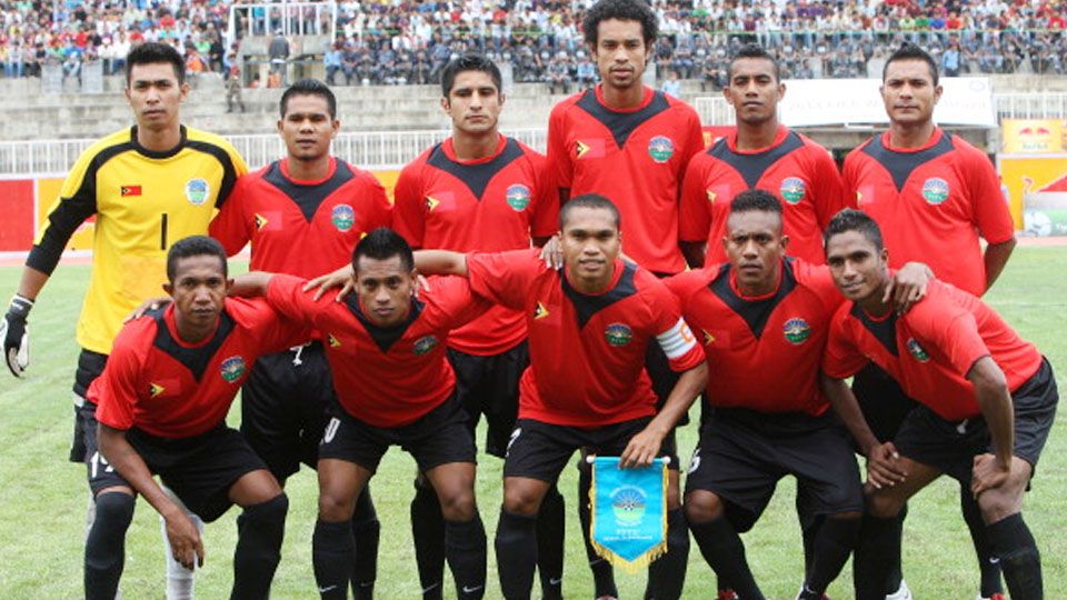 Skuat Timnas Timor Leste. Copyright: © PRAKASH MATHEMA/AFP/Getty Images